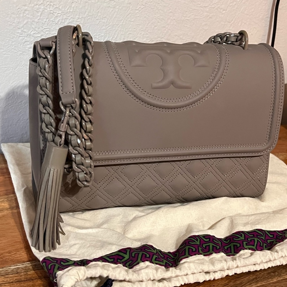 Authentic Tory Burch Fleming Quilted Shoulder Bag